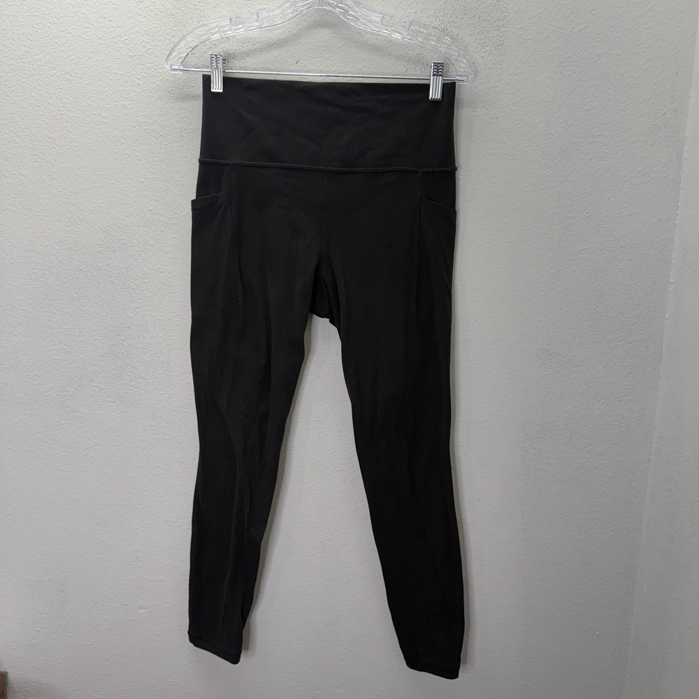Athleta Salutation Stash Pocket II Tight Black Powervita Leggings Women's Medium - Picture 1 of 6